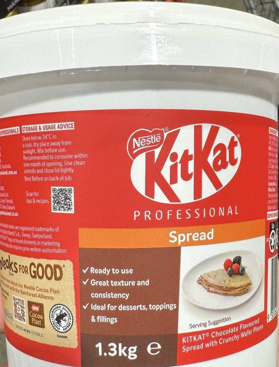 KitKat Professional Spread 1.3KG Chocolate Flavoured Spread Crunchy Wafer Pieces