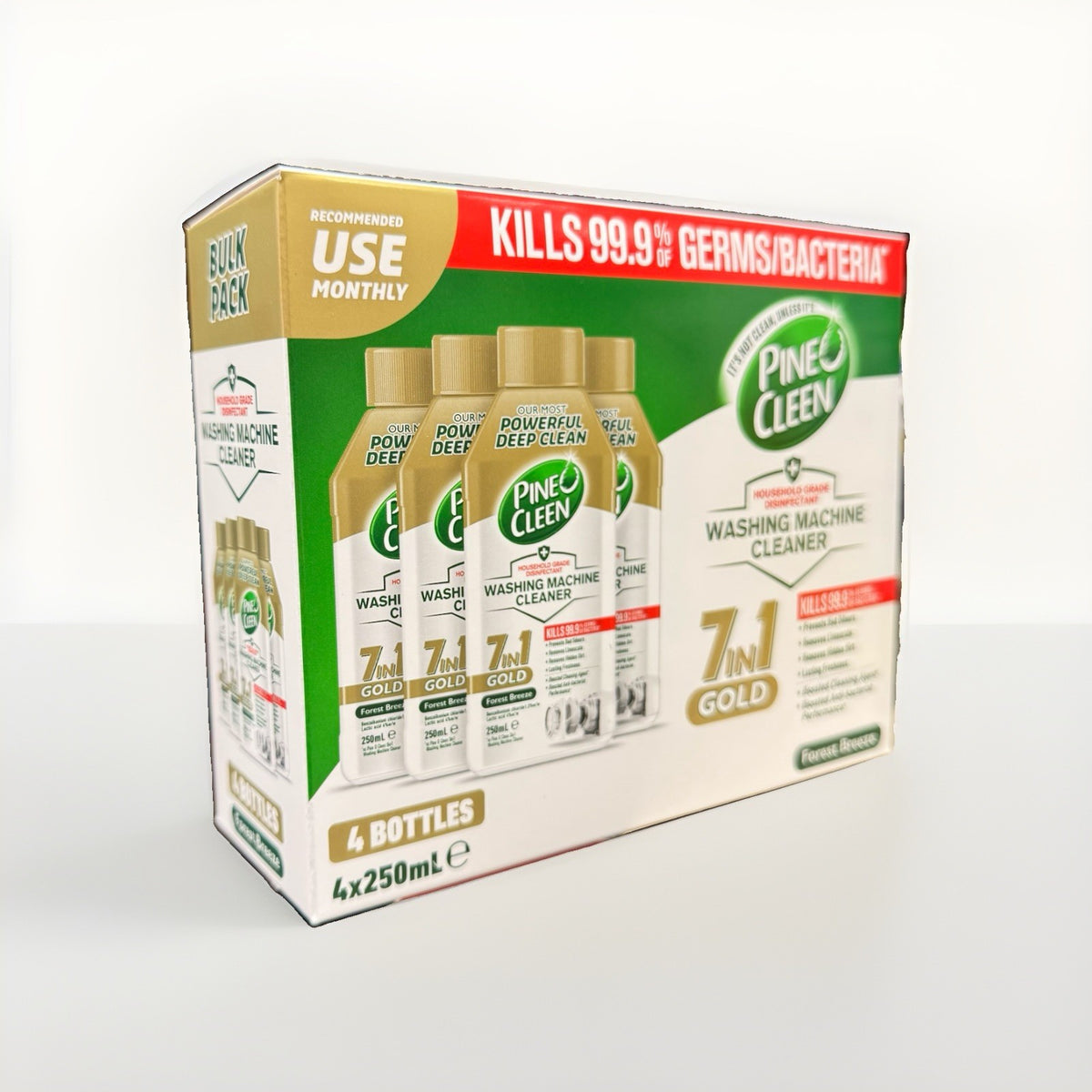 Pine O Cleen Gold Washing Machine Cleaner Forest Breeze 250ml x 4 Pack Liquid