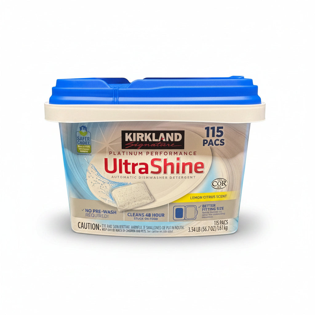 Kirkland Signature Ultra Shine Automatic Dishwasher Detergent Tablets 115 Pacs