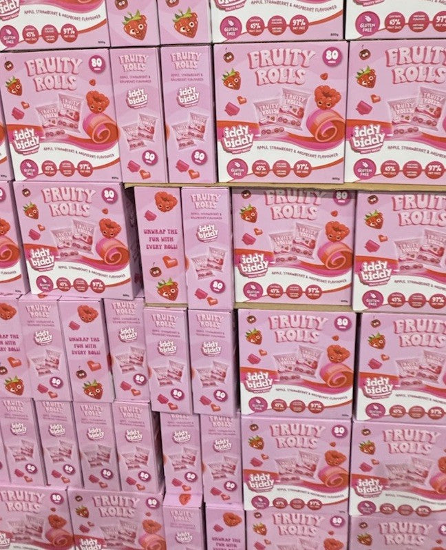 80Pack Iddy Biddy Apple Strawberry/Raspberry Flavour Fruity Rolls 800G(80 x 10g)