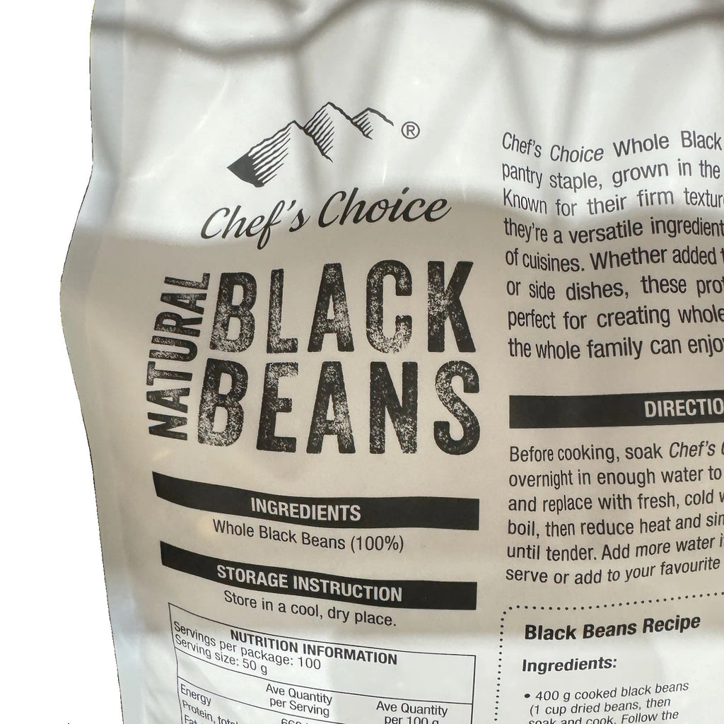 Chef's Choice Natural Black Beans 5kg Vegan Gluten Free Non GMO Kosher