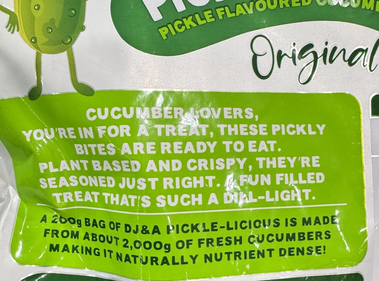 DJ&A Pickle-Licious Pickle Flavoured Cucumber Crisps Original 200g All Natural