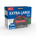 Kirkland Signature Extra Large Drawstring Trash Bags Flex-Tech, Black, 124L, 90