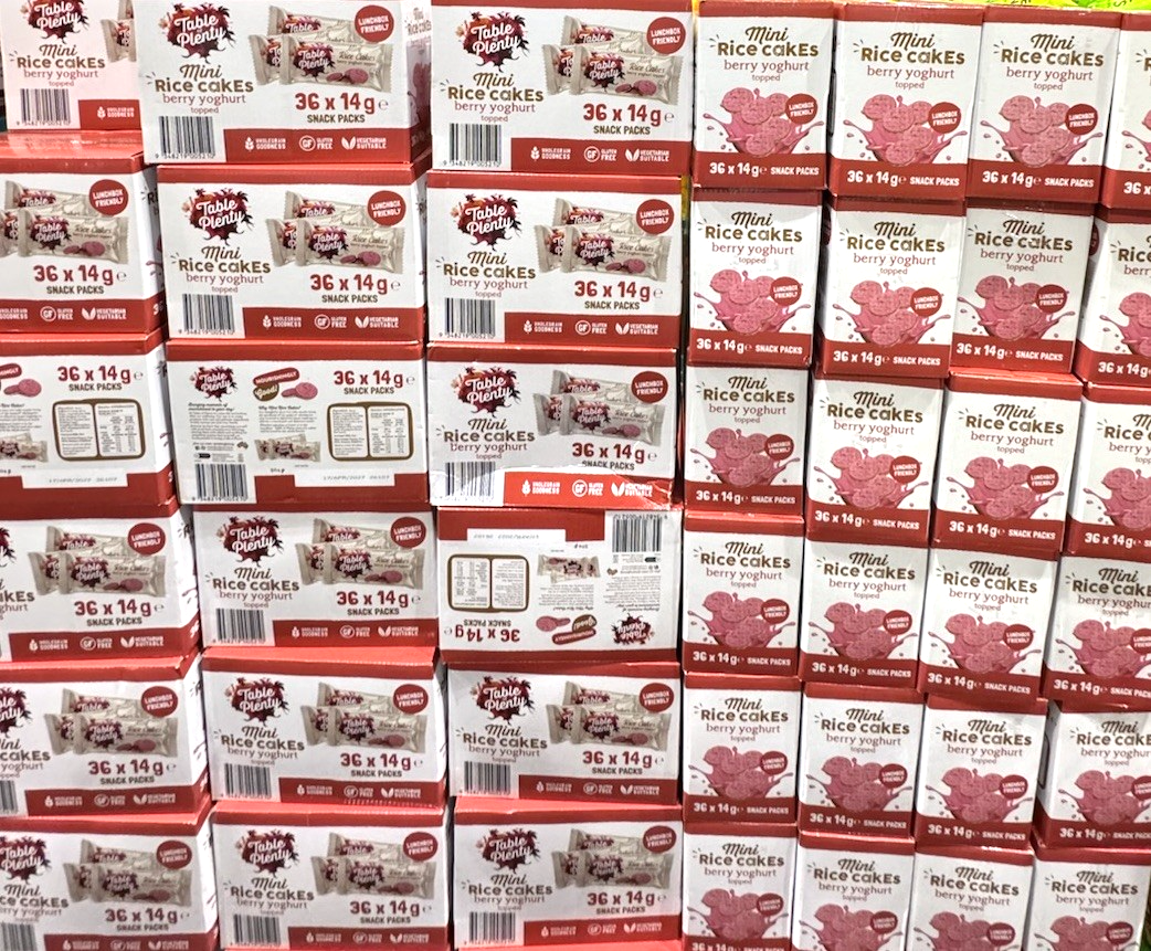 Table of Plenty Mini Rice Cakes Berry Yoghurt Topped 36 X 14g Snack Packs