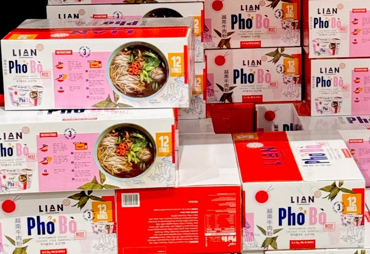 Lian Pho Bo Beef Vietnamese Style Instant Rice Noodle Meals 12 x 70g Bowls