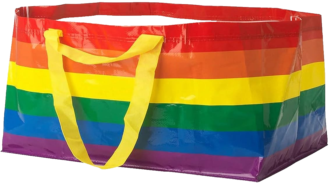 IKEA Bag  Large Rainbow Shopping Laundry Move Bag Fold Durable