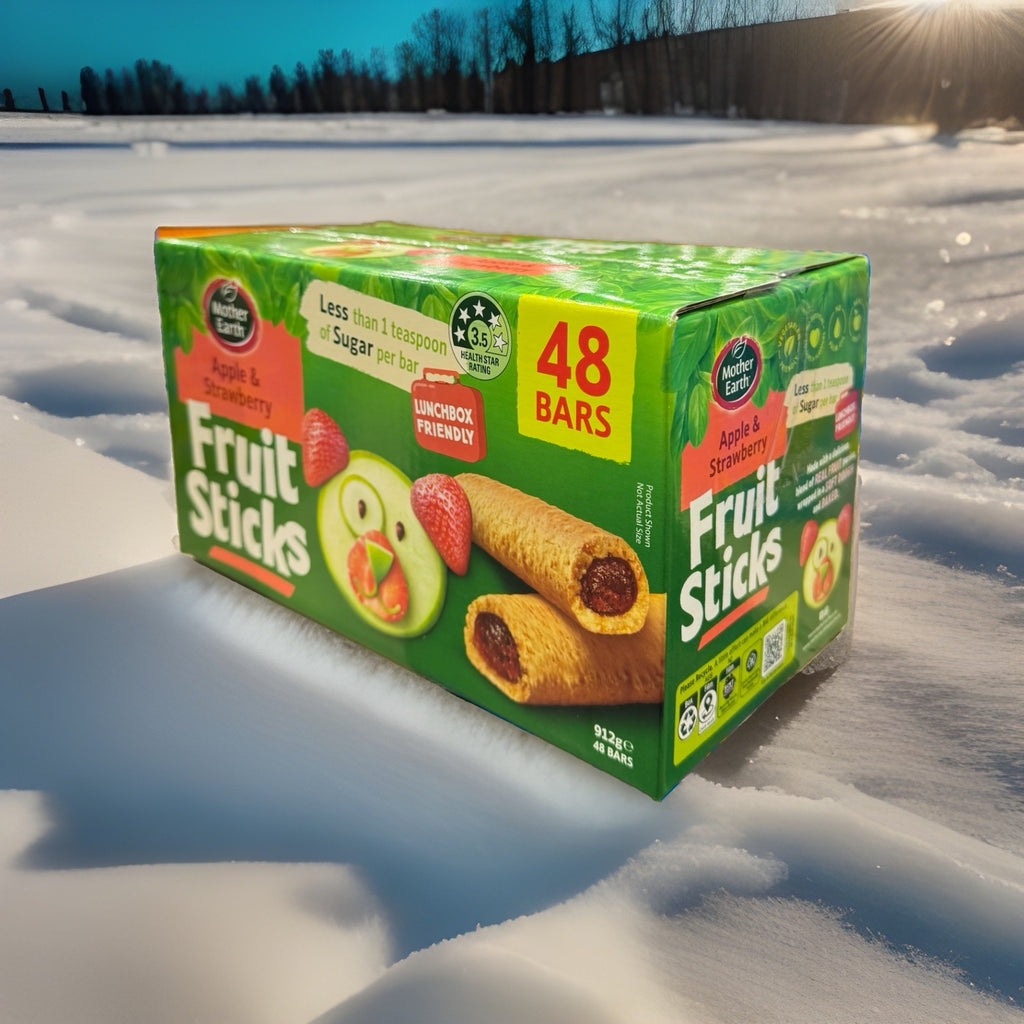 Mother Earth Apple & Strawberry Fruit Sticks 48 Bars 912g Lunchbox Friendly