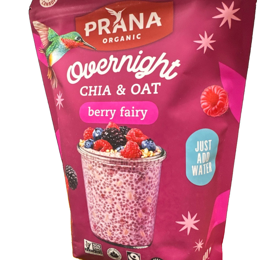 Prana Organic Overnight Chia & Oats Berry Fairy 800g Healthy Breakfast Vegan
