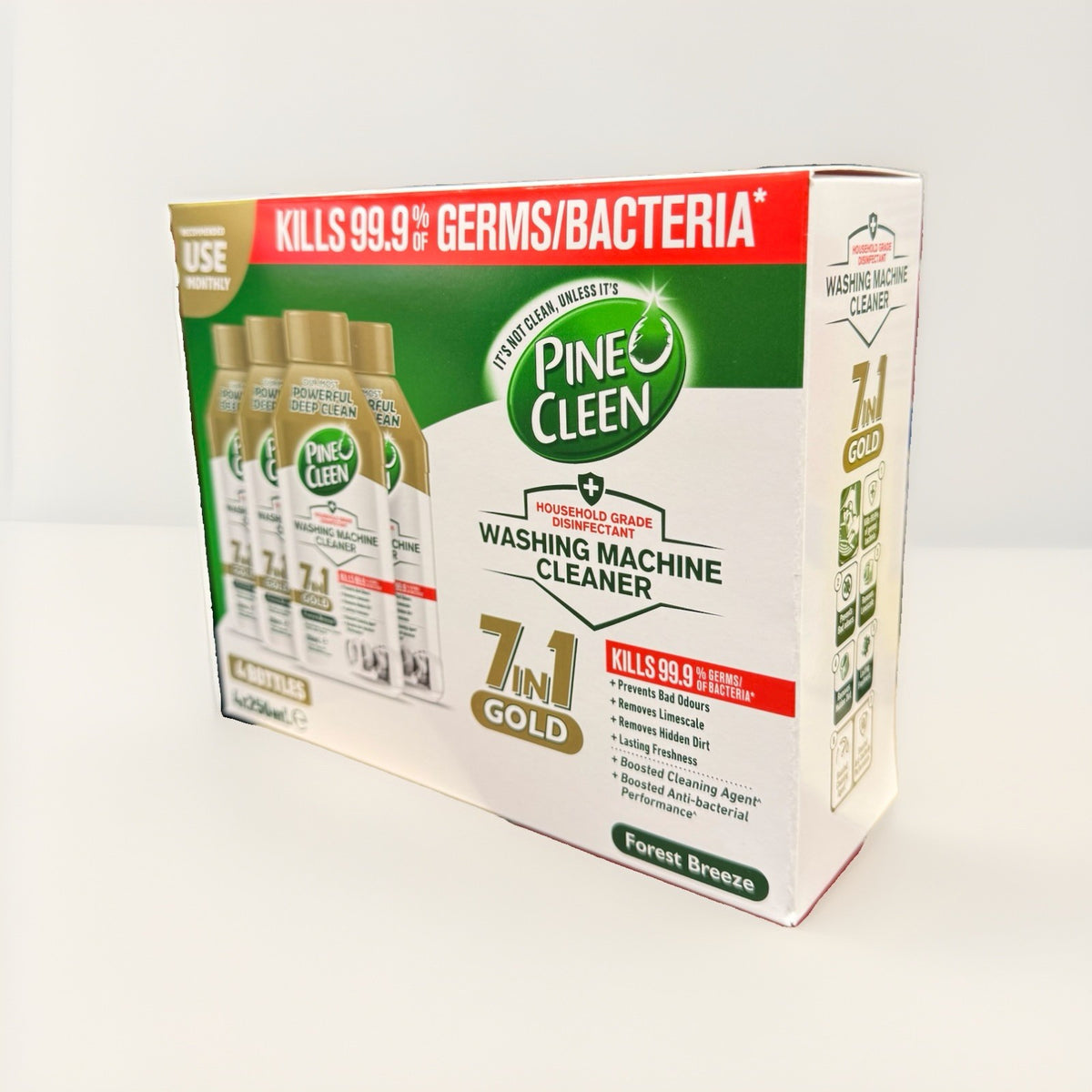 Pine O Cleen Gold Washing Machine Cleaner Forest Breeze 250ml x 4 Pack Liquid