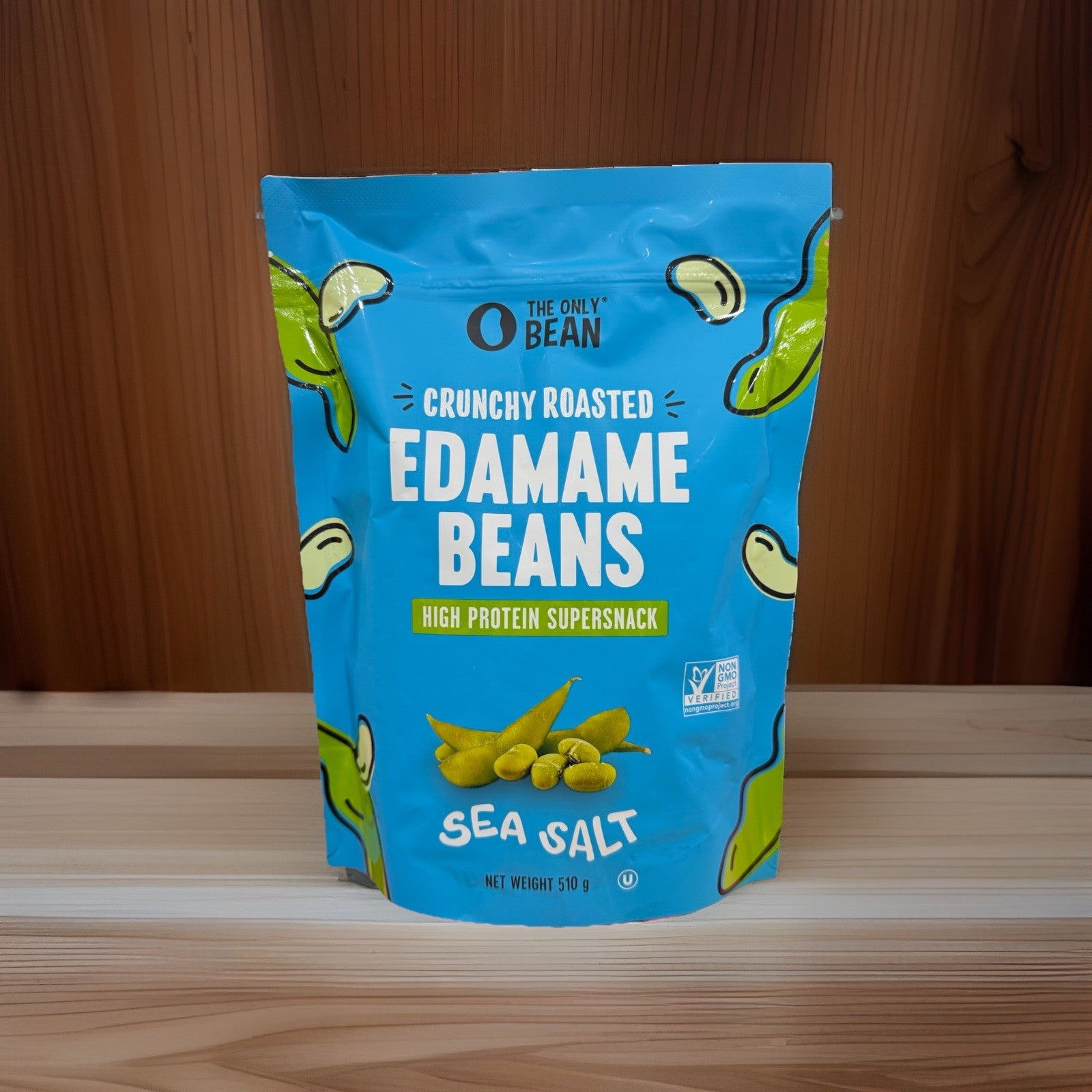 The Only Bean Crunchy Roasted Edamame Beans 510g Protein Snack Non-GMO Vegan