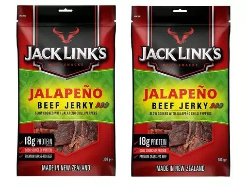 Jack Link's Jalapeno Beef Jerky  Made in New Zealand JUMBO Pack of 2 X 300G
