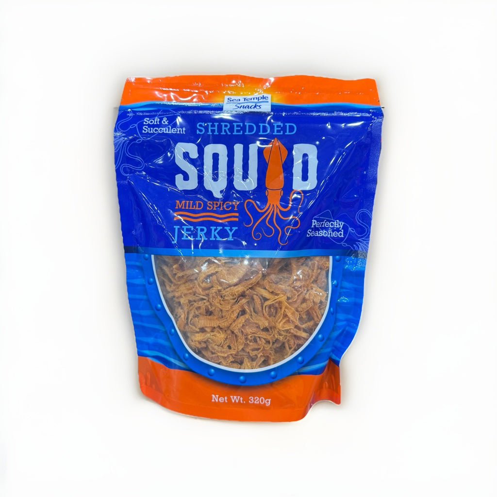 3 PACK x Sea Temple Dried Soft Toasted Shredded Squid Mild Spicy Jerky Snack320g