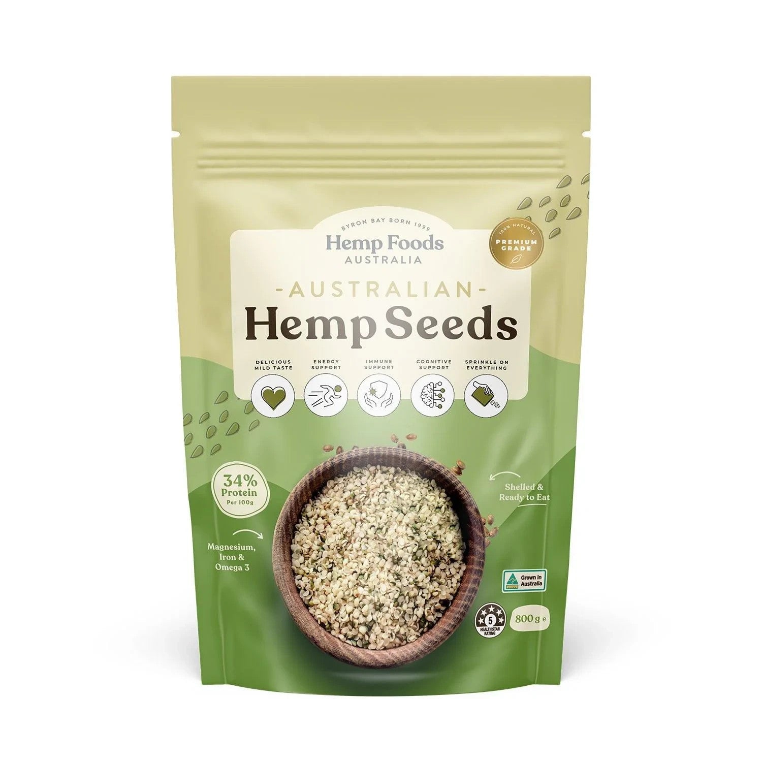 Essential Hemp Foods Australia Organic Hemp Seeds Hulled 800g, Protein, *New*