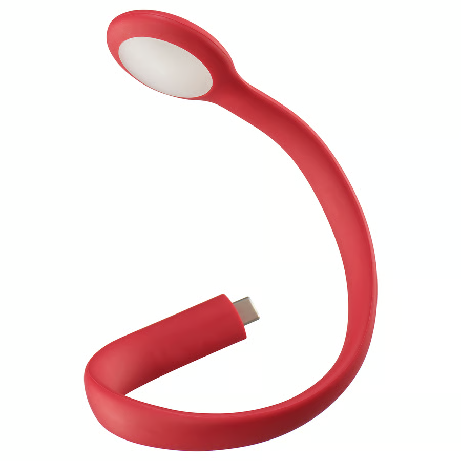 LED USB-C Lamp Red 30cm Dimmable Adjustable Reading Laptop Light Energy Saving