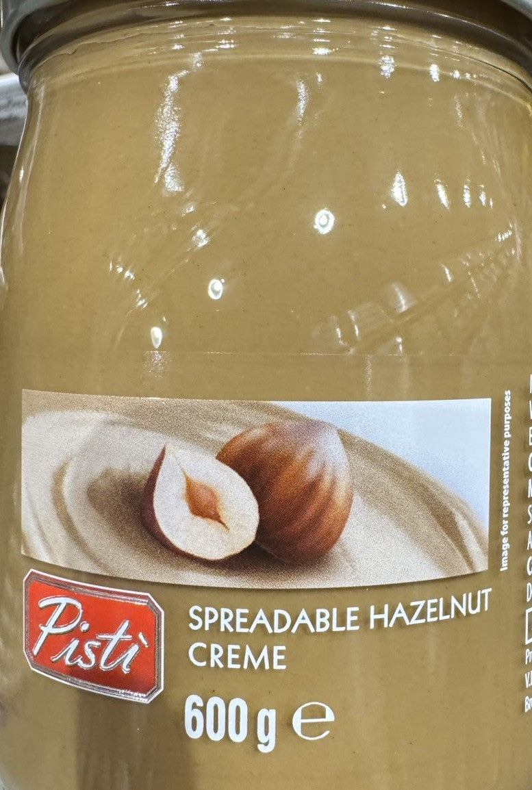 Pisti Spreadable Hazelnut Creme 600g - Non GMO, Gluten Free , Made in Italy
