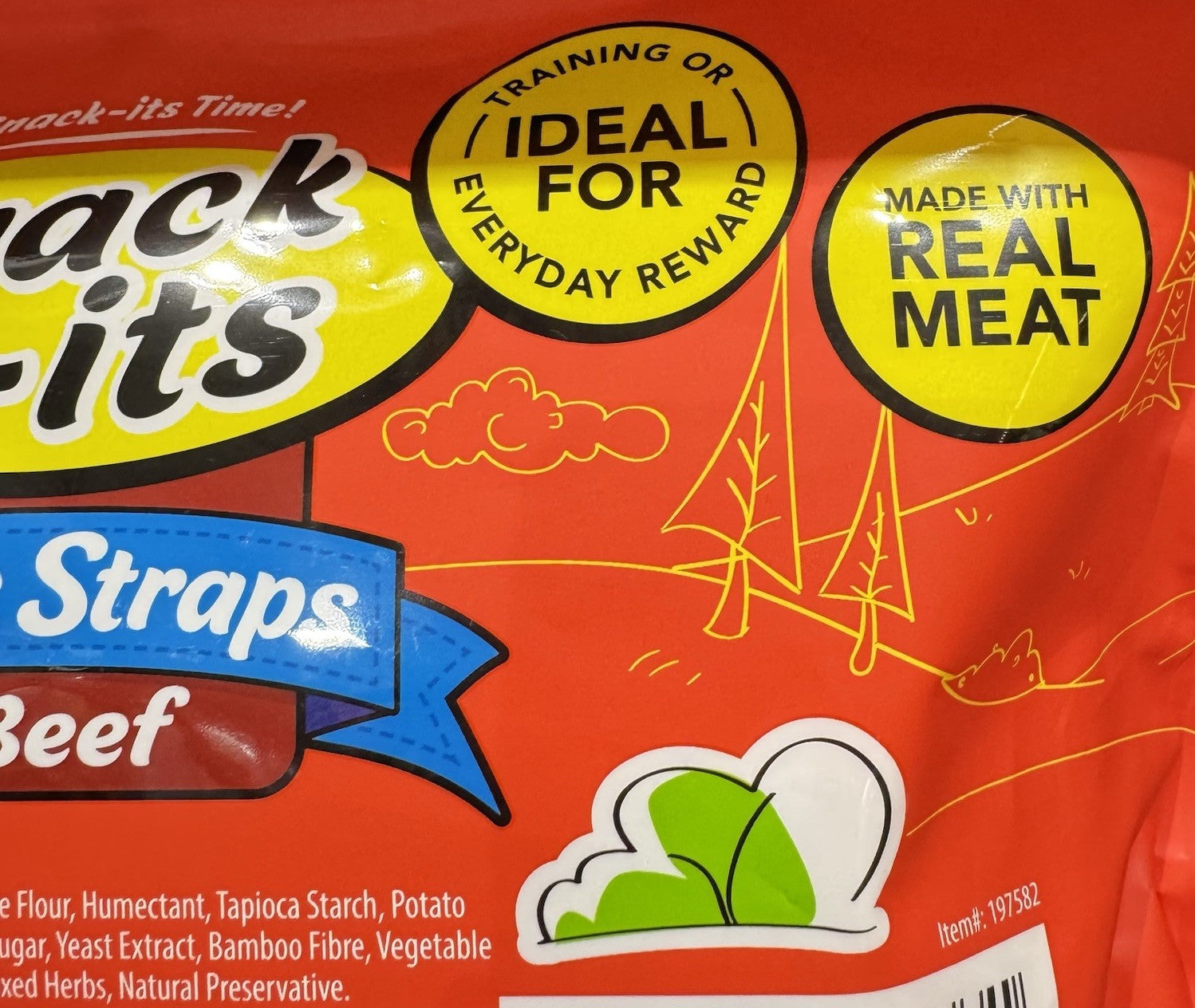 Snack-its Beef Flavoured Dog Snack Straps Treats1.35kg Australia Made Real Meat