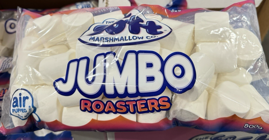 Pack of 2 X SO Soft Jumbo Roasters Marshmallows 800g for Roasting, Drink,Smores