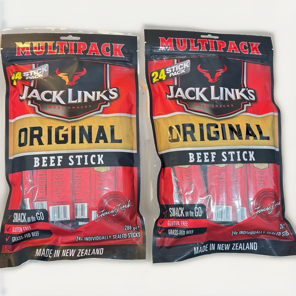 2 x Jack Link's Original Beef Jerky Stick 24x12g Protein Smoked Meat Snack 288g