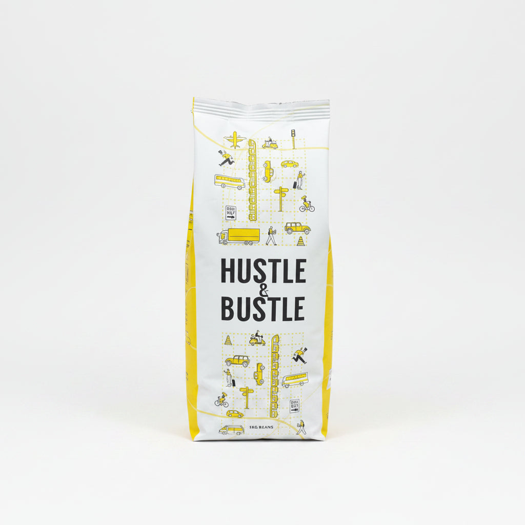 Hustle & Bustle Golden 1kg Beans Awards Won Coffee Beans Medium Roast