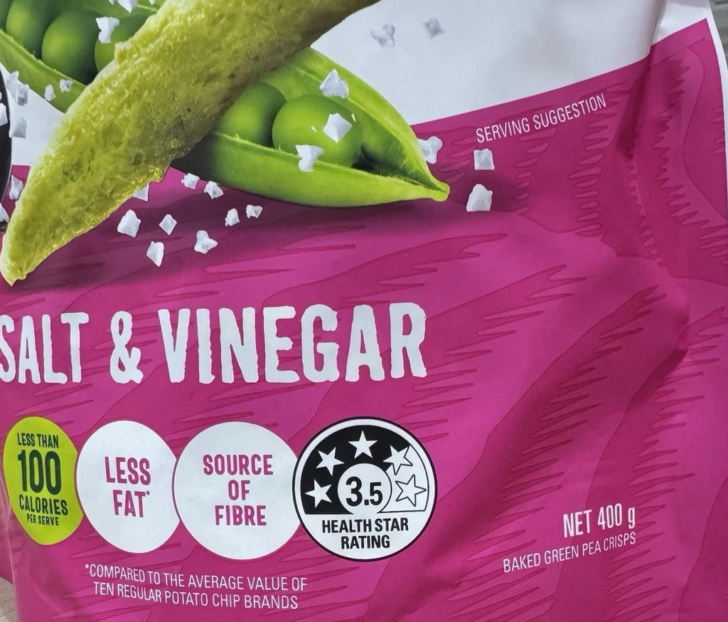 Calbee Harvest Snaps Salt & Vinegar Baked Pea Crisps Snack Chips 400g Big Pack