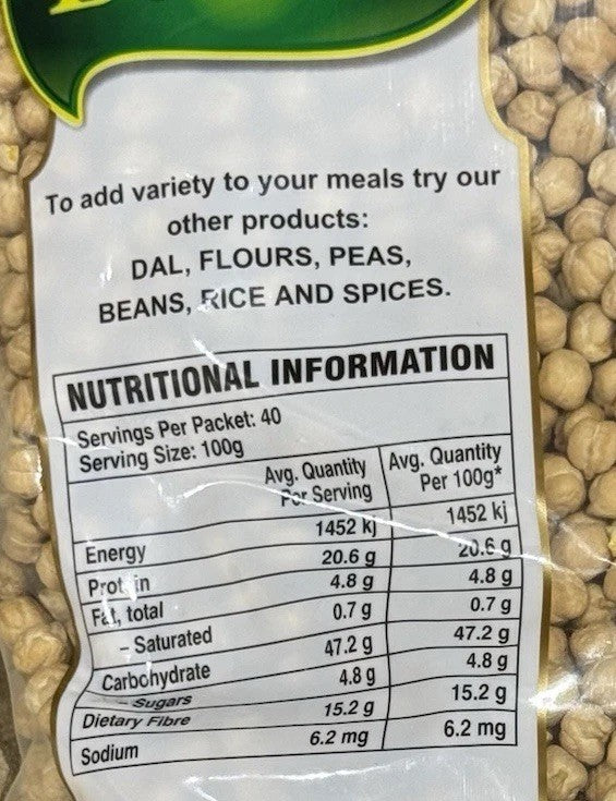 Diwaan Plant Protein Naturally Chick Peas 100% Australian 4KG VEGAN LOW GI