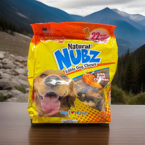 1 Pack x Nylabone Natural Nubz Edible Dog Chews 22ct. 1.2kg , with Real Chicken