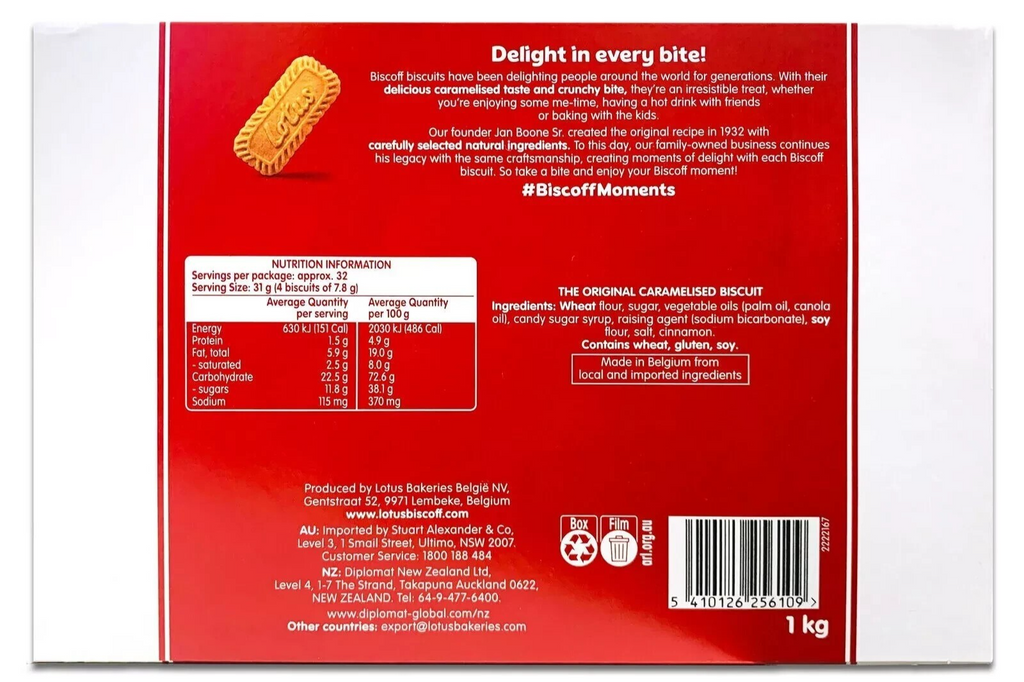 Lotus Biscoff 4 X 250G Caramelised Biscuit Tea Break School Lunch, Value Pack