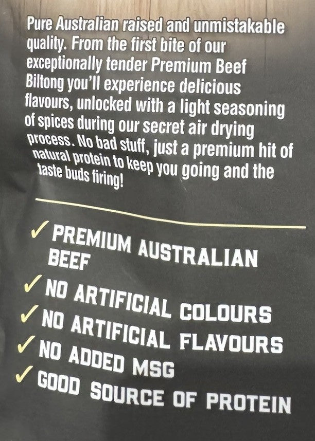 Mariani Beef Biltong Chilli 250g x2 High Protein Keto Australian Made Snack