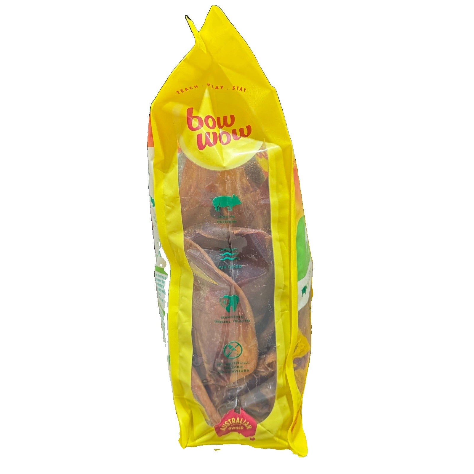 Bow Wow Pigs Ear Dog Treats 15 EARS High Protein, Air Dried, Support Dental