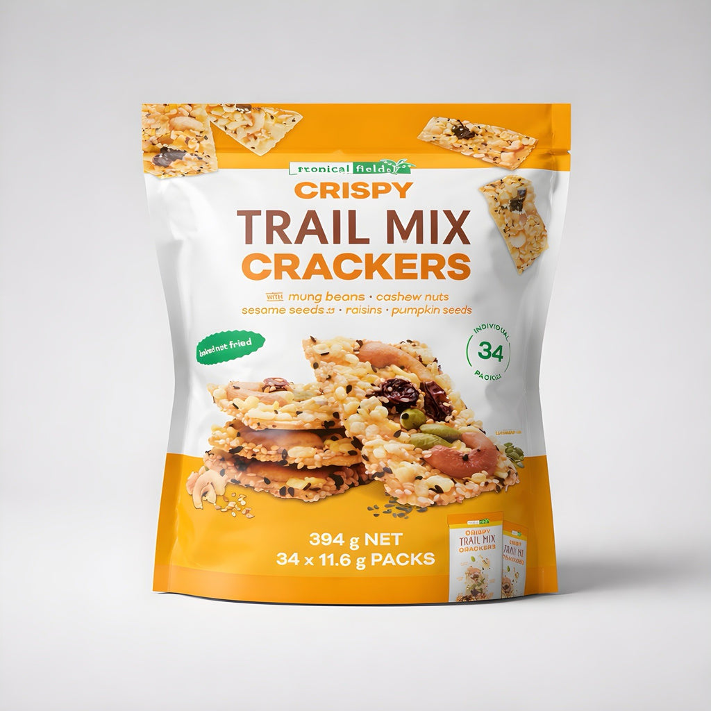 Tropical Fields 34-Pack Crispy Baked Trail Mix Crackers 394g with Nuts and Seeds