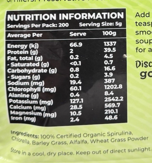 Honest to Goodness Organic Supergreens Blend Powder 1kg, Daily Nutrient Booster
