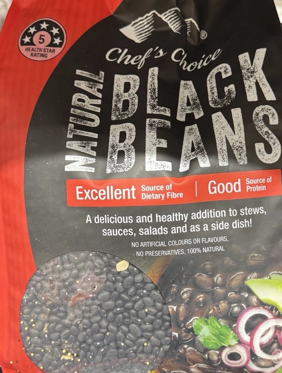 Chef's Choice Natural Black Beans 5kg Vegan Gluten Free Non GMO Kosher