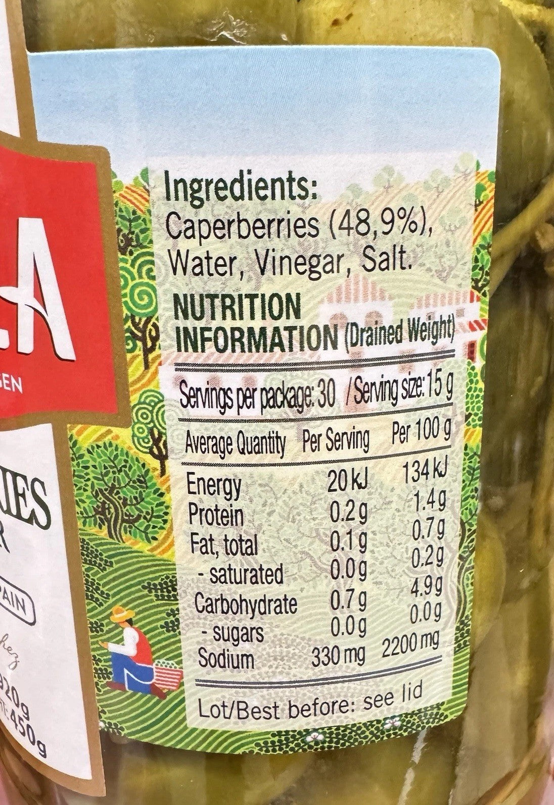 La Pedriza Caperberries In Vinegar, Of Spain, (Net & Drained Weight 920g & 450g)