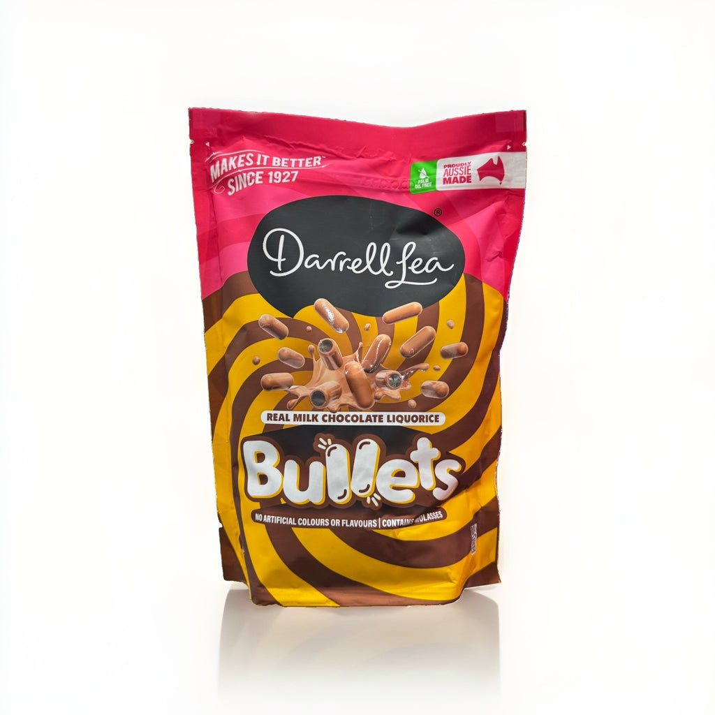 Darrell Lea Milk Chocolate Liquorice Bullets 850g Aussie Lollies Sweets Snack