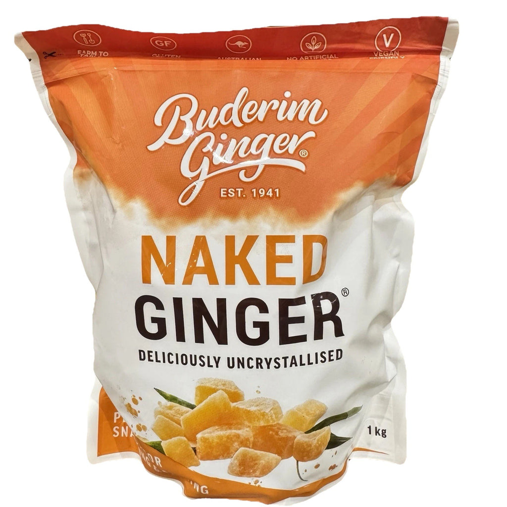 3PACK x Buderim Ginger Naked Ginger Deliciously Uncrystallised 1kg Perfect Snack