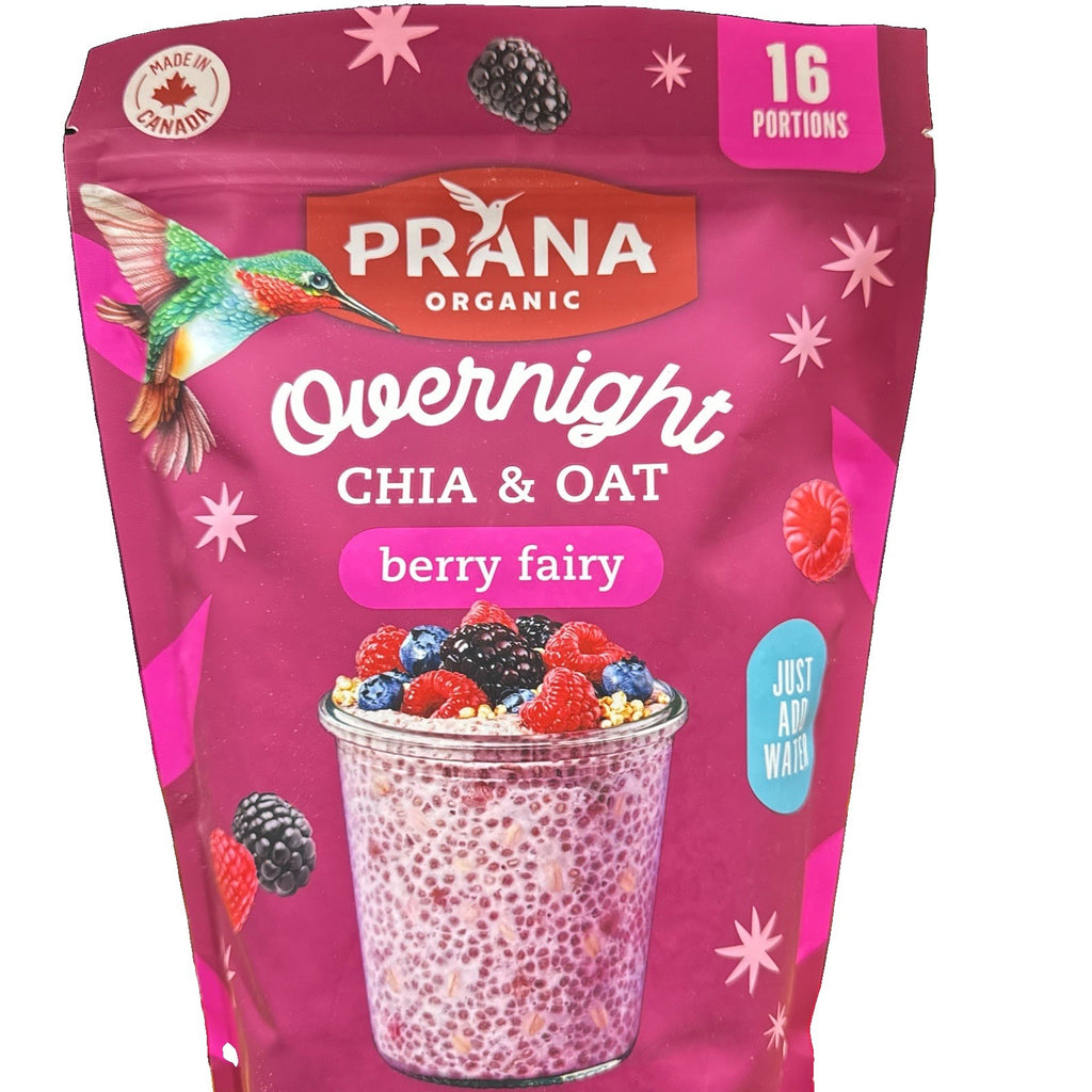 Prana Organic Overnight Chia & Oats Berry Fairy 800g Healthy Breakfast Vegan