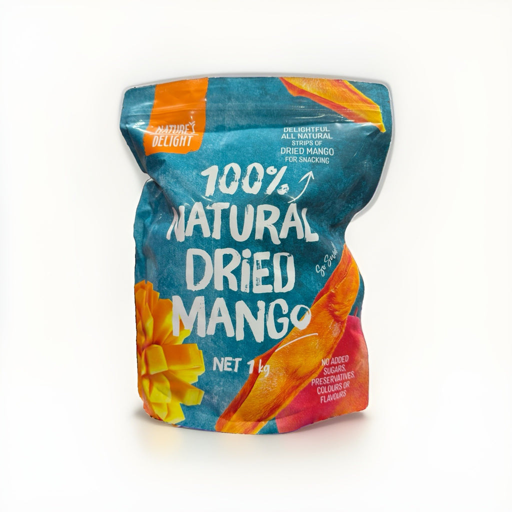 Nature's Delight 100% Natural Dried Mango 1kg No Added Sugar Snack Fruit Strips