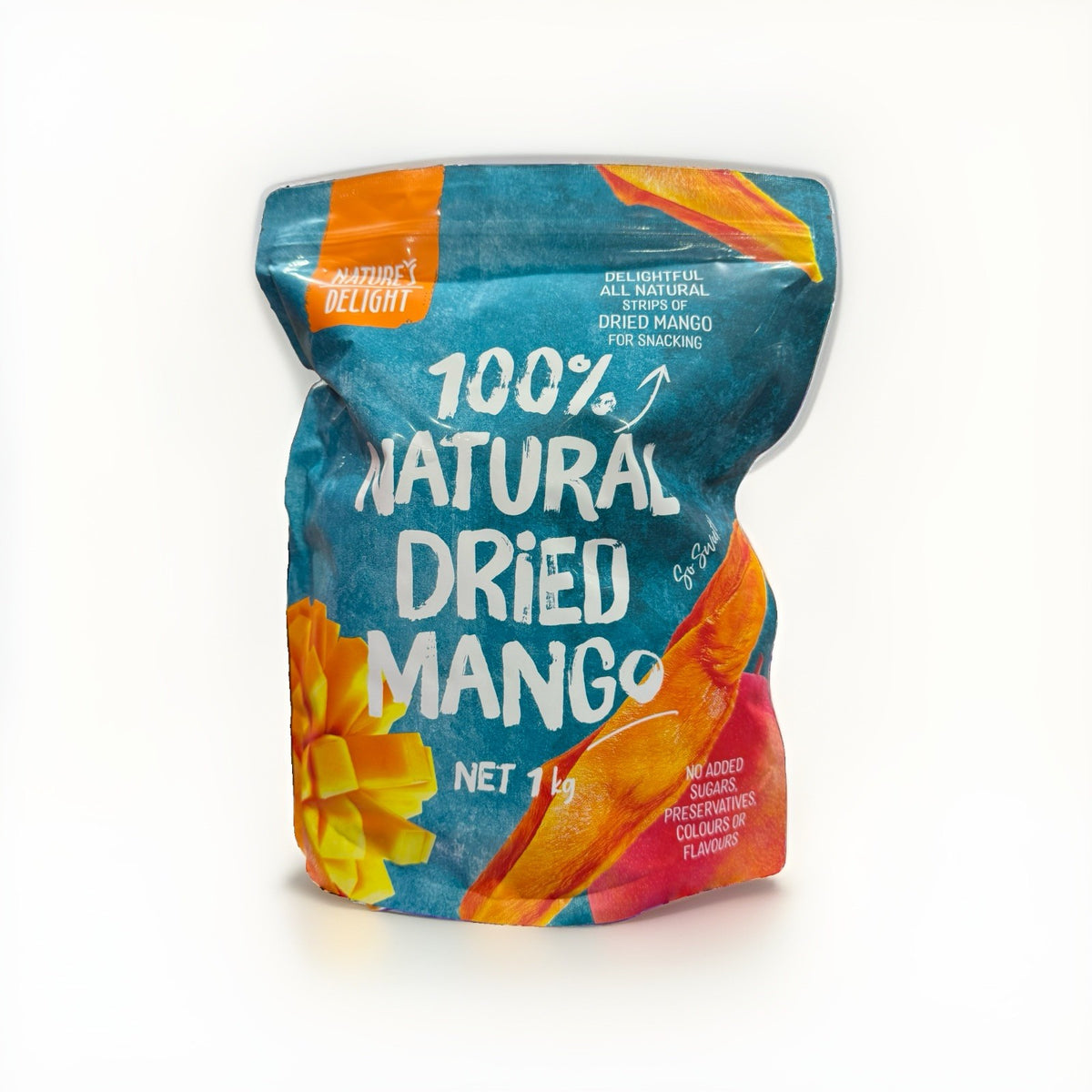 Nature's Delight 100% Natural Dried Mango 1kg No Added Sugar Snack Fruit Strips