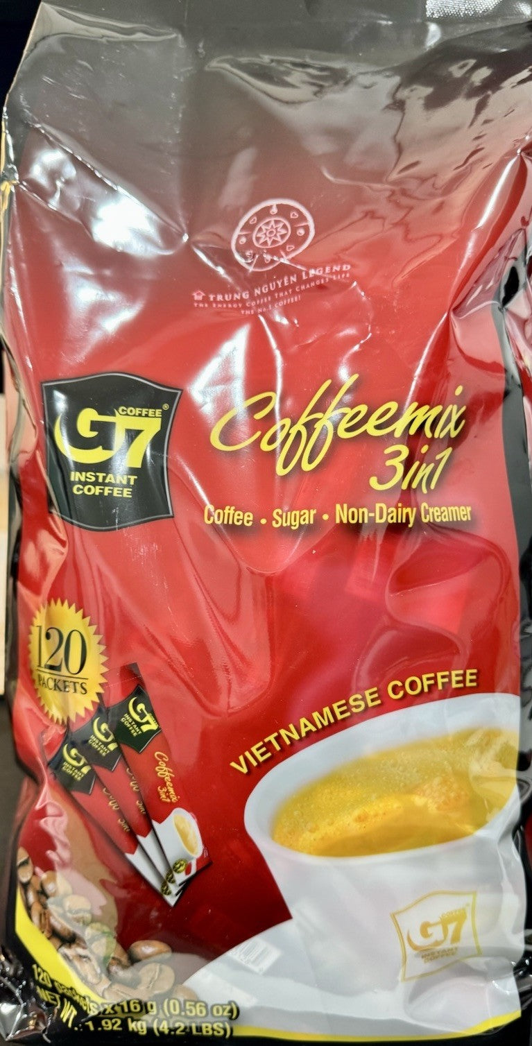 Trung Nguyen Vietnamese G7 Instant Coffee 1.92kg Mix Sugar Creamer 120 Packs