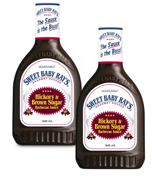 2 x 946ml Sweet Baby Ray's BBQ Gourmet Flavor Sauce Hickory Brown Sugar Barbecue