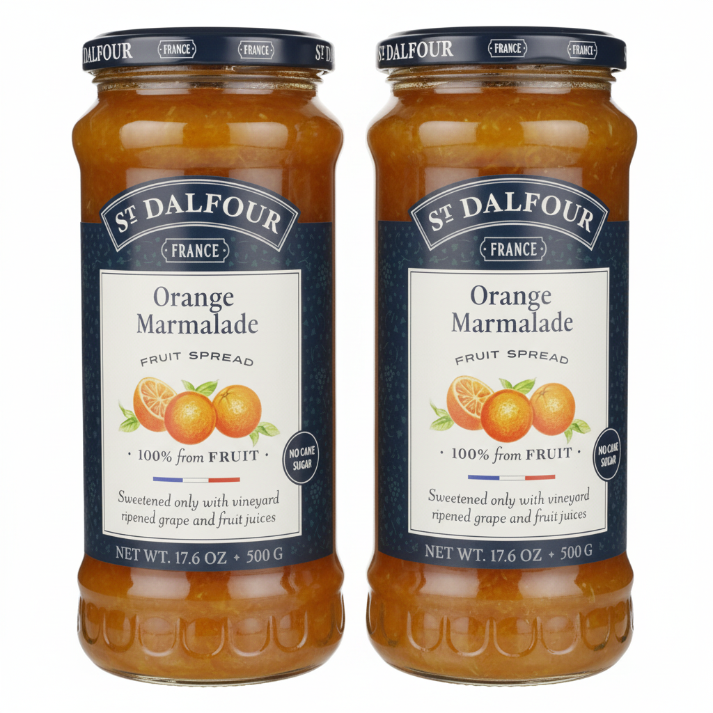 St Dalfour Orange Marmalade 100% Fruit Bread Spread No Cane Sugar Vegan 2 x 500g