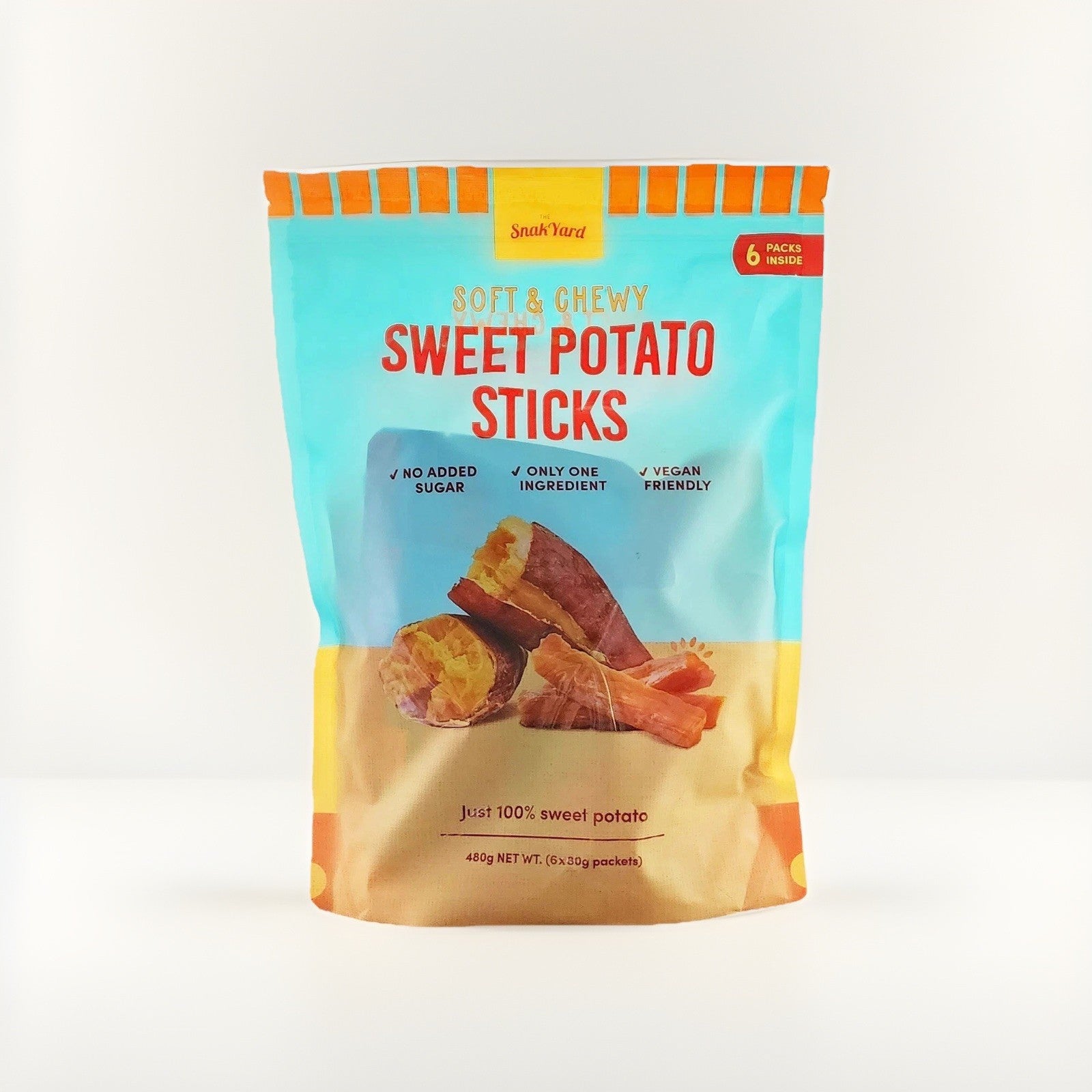 Sweet Potato Sticks Soft & Chewy Kids Healthy Snack Vegan Packet 480g (6x80g)