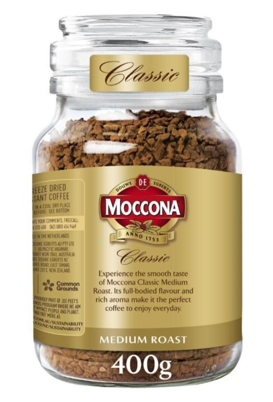 Moccona Freeze Dried Classic Coffee Classic Medium Roast 400g