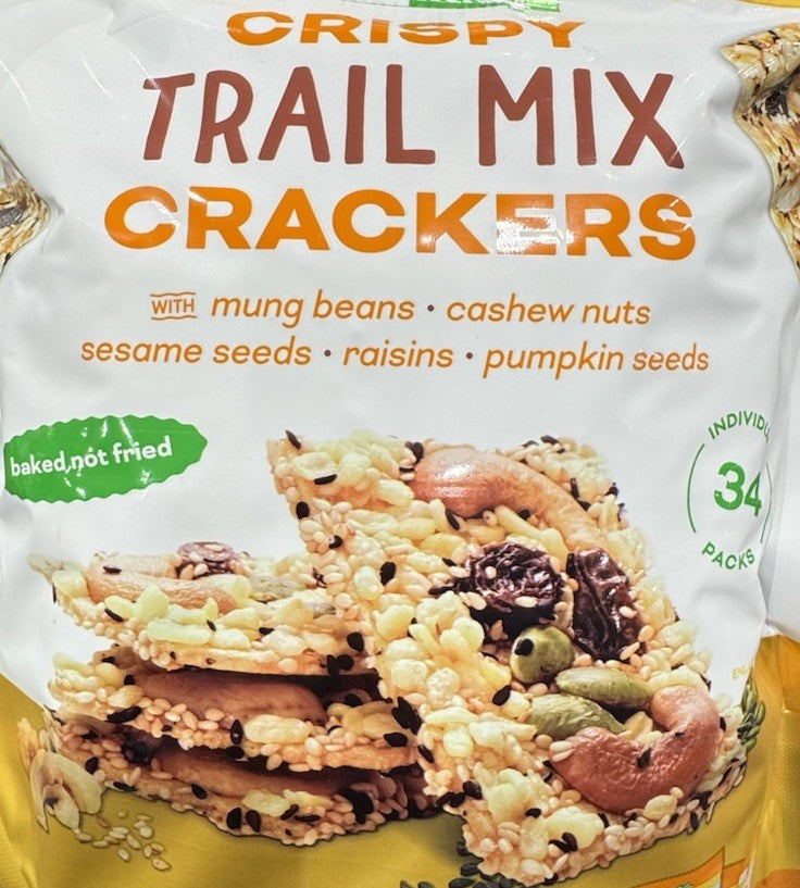 2 X Crispy Trail Mix Mung Beans Cashew Sesame Seed Raisin Crackers Baked 788Gram