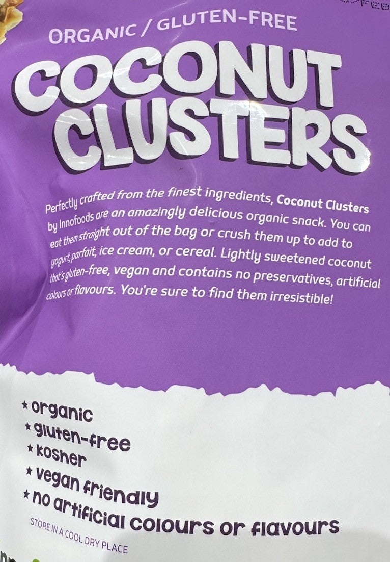 *NEW*Innofoods Organic Coconut Clusters With Superseeds 500G Organic Gluten Free