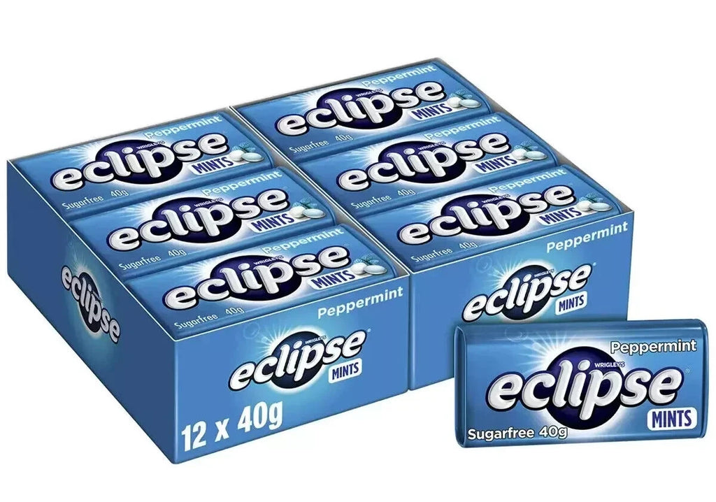 2 Pack X Wrigley's Eclipse Sugarfree Peppermint Mints Fresh Breath Mint 12 x 40g