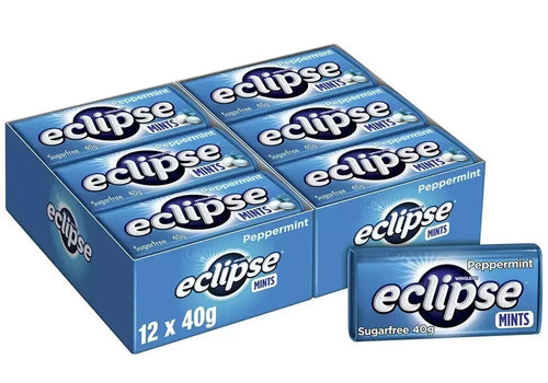 2 Pack X Wrigley's Eclipse Sugarfree Peppermint Mints Fresh Breath Mint 12 x 40g