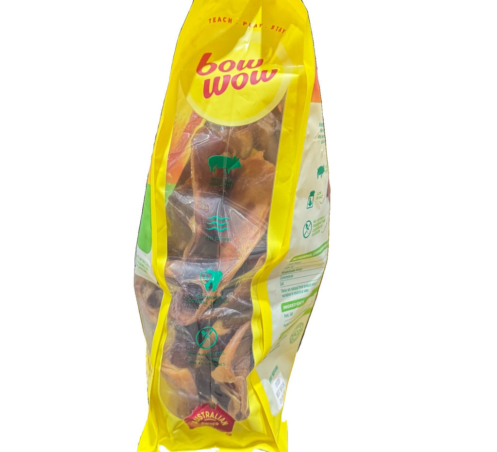 Bow Wow Pigs Ear Dog Treats 15 EARS High Protein, Air Dried, Support Dental