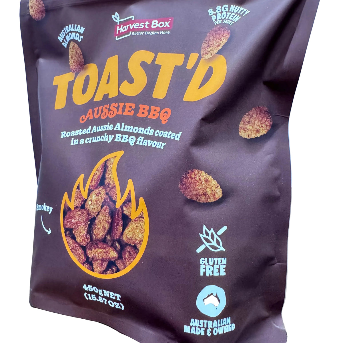 Harvest Box Toast'd Aussie BBQ Roasted Almonds 450g