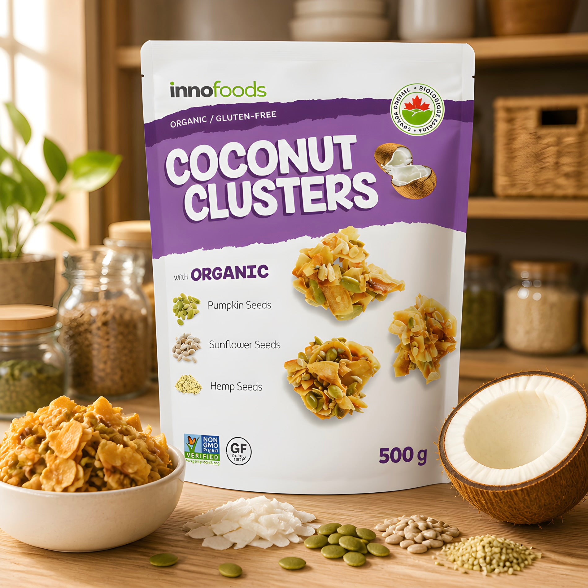 Innofoods Organic Coconut Clusters With Superseeds 500g Organic Gluten Free